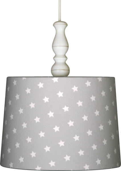 Deckenlampe zum Hängen hellgrau mit Sternen